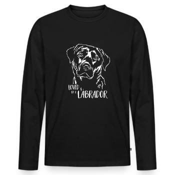 LABRADOR Labbi aimé par un Labrador disant Wilsigns - T-shirt manches longues Premium bio Homme - noir - Devant - Nico (187cm)