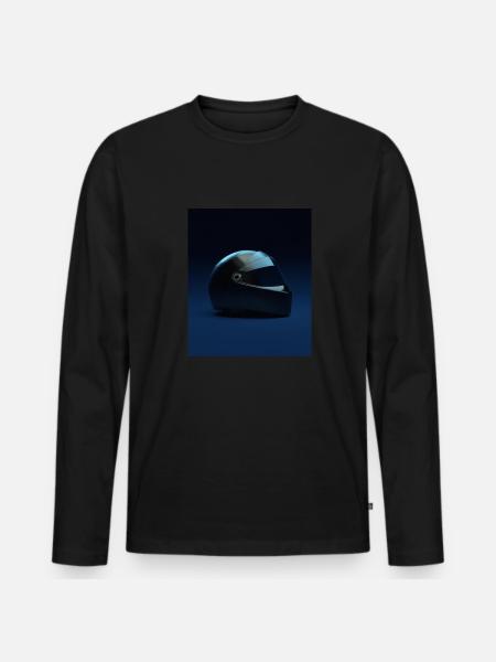 Motorcyclist Helmet - Men's Premium Organic Long Sleeve Shirt - black
