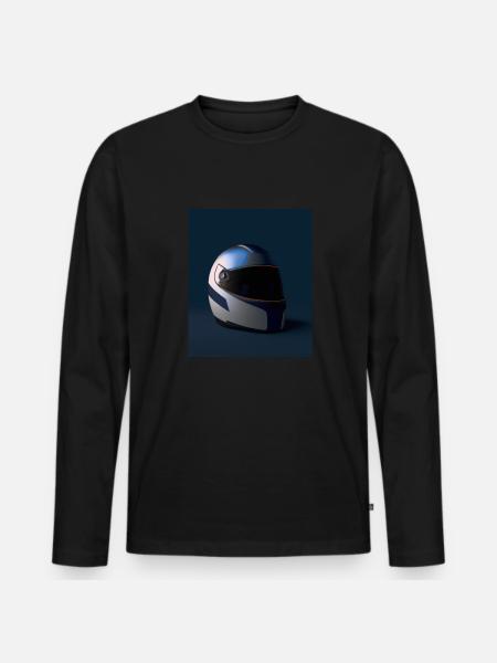 Motorcyclist Helmet - Men's Premium Organic Long Sleeve Shirt - black
