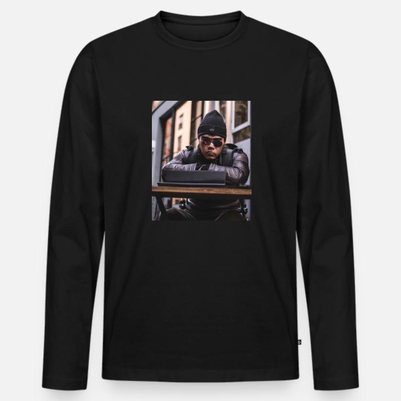 Gamer Hacker - Männer Premium Bio Langarmshirt - Schwarz