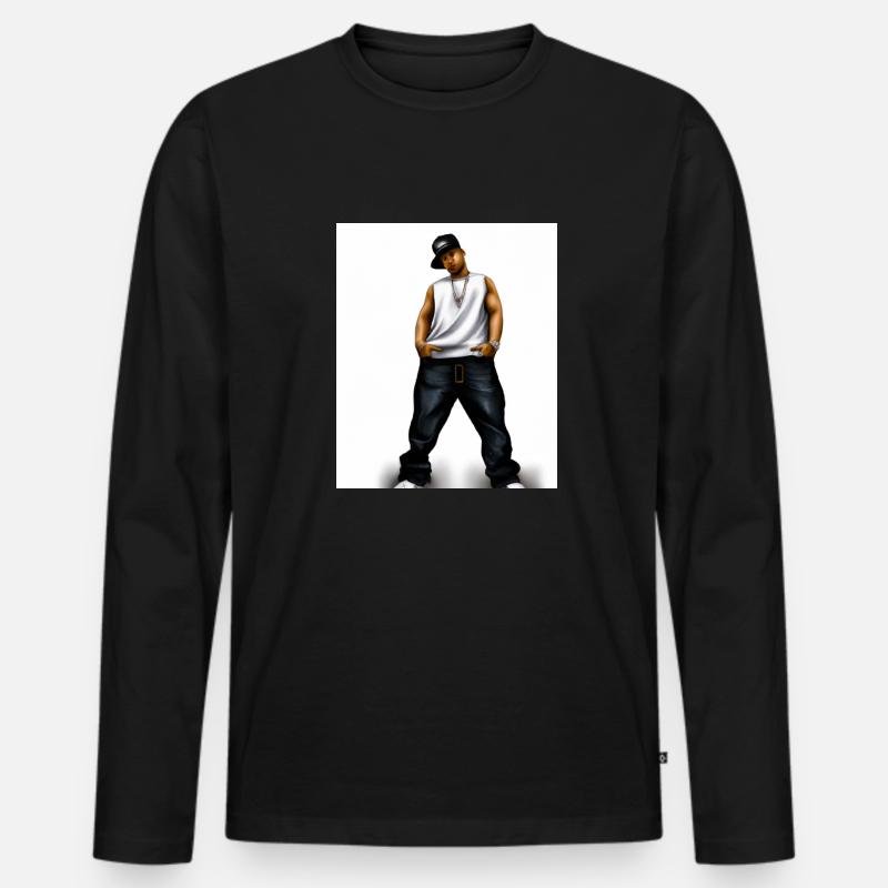 Hip Hopper Rapper - Männer Premium Bio Langarmshirt - Schwarz