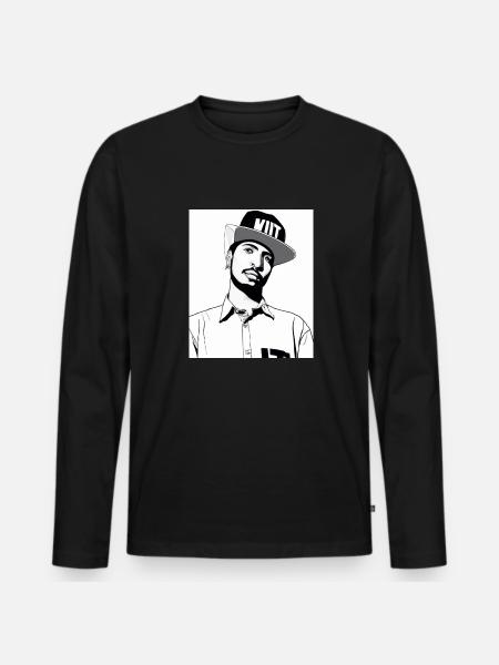 Hip Hopper Rapper - Men's Premium Organic Long Sleeve Shirt - black