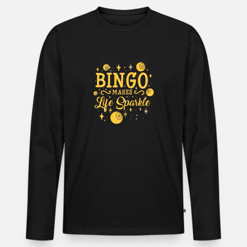 Bingo Makes Life Sparkle - Männer Premium Bio Langarmshirt - Schwarz
