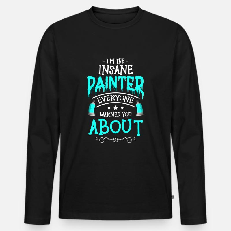 Maler Baustelle Streichen Handwerker - Männer Premium Bio Langarmshirt - Schwarz