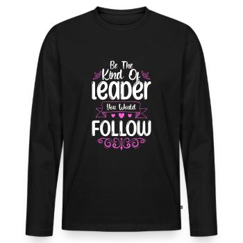 Boss Büro Firma Angestellter - Männer Premium Bio Langarmshirt - Schwarz - Vorne - Nico (187cm)