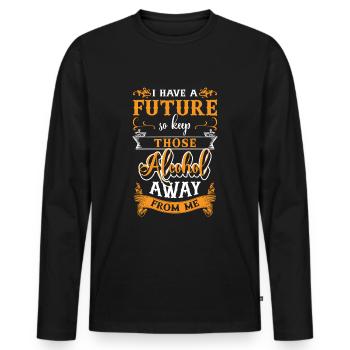 Beer Drinking Non-alcoholic beer - Men's Premium Organic Long Sleeve Shirt - black - Front - Nico (187cm)