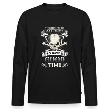 Bier Vernunft Ende - Männer Premium Bio Langarmshirt - Schwarz - Vorne - Nico (187cm)