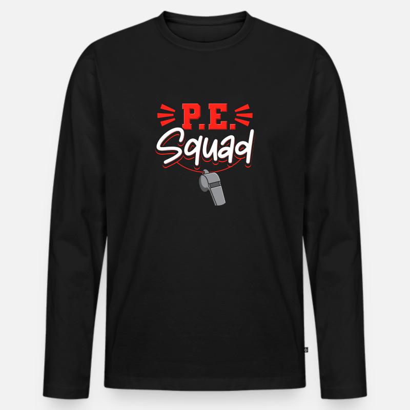 PE Squad - Männer Premium Bio Langarmshirt - Schwarz