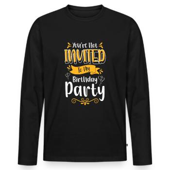 Célébration drôle - T-shirt manches longues Premium bio Homme - noir - Devant - Nico (187cm)