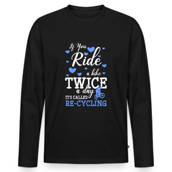 Bicycle Sporty - Men's Premium Organic Long Sleeve Shirt - black - Front - Nico (187cm)
