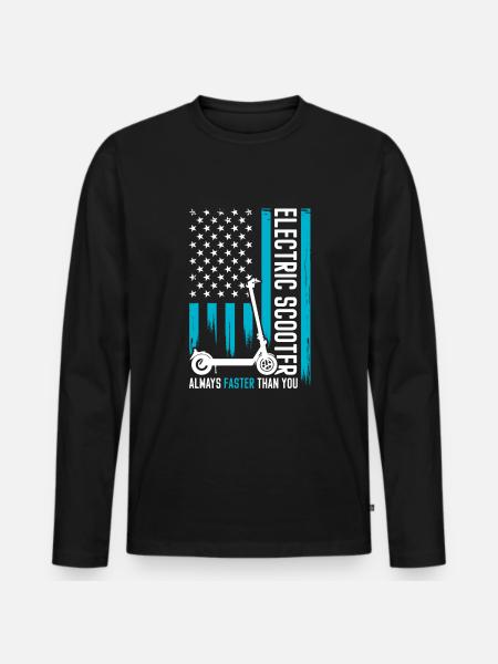 E-Scooter Electrics E-Scooter Charging Station - Men's Premium Organic Long Sleeve Shirt - black
