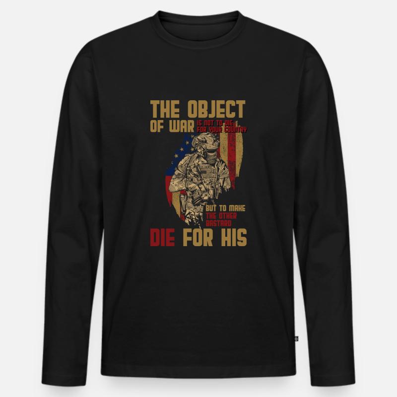 Militär Panzer Waffen - Männer Premium Bio Langarmshirt - Schwarz