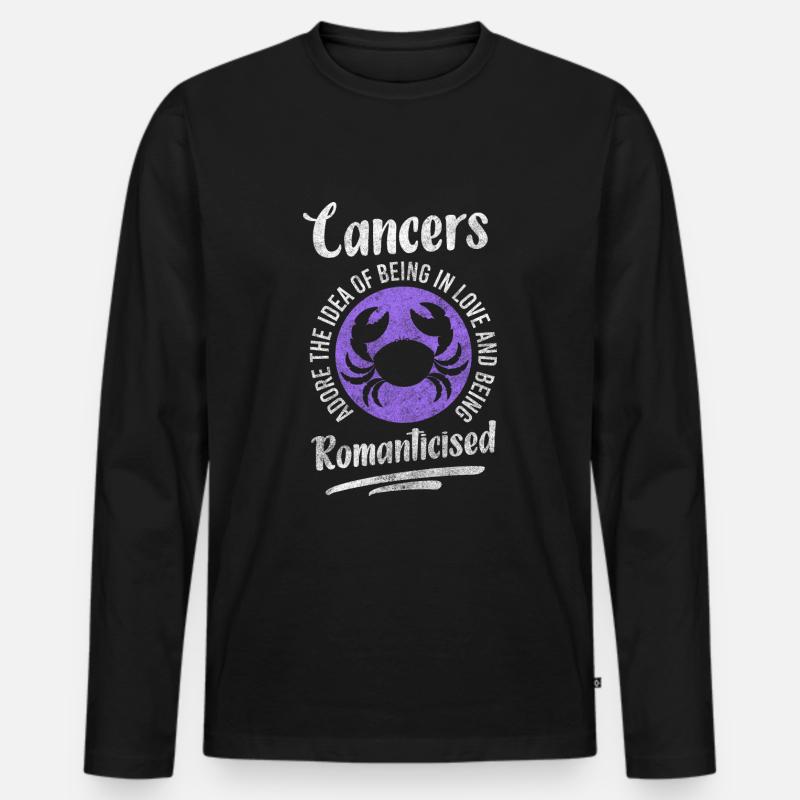 Krebs Astrologie Element Wasser - Männer Premium Bio Langarmshirt - Schwarz