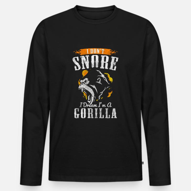 Gorilla Tier Dschungel Schimpanse - Männer Premium Bio Langarmshirt - Schwarz
