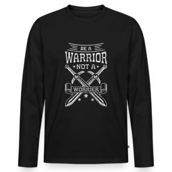 Swordsman Fight Samurai Victory - Men's Premium Organic Long Sleeve Shirt - black - Front - Nico (187cm)