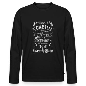 Schwertkämpfer Kampf Gladiator - Männer Premium Bio Langarmshirt - Schwarz - Vorne - Nico (187cm)