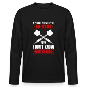 Dartboard Game Bullseye Competition - Men's Premium Organic Long Sleeve Shirt - black - Front - Nico (187cm)
