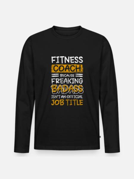 Fitness Trainer Muscles Bodybuilder Studio - Men's Premium Organic Long Sleeve Shirt - black