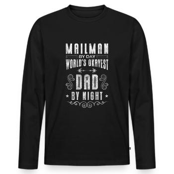 Post Zusteller Lieferdienst Bote - Männer Premium Bio Langarmshirt - Schwarz - Vorne - Nico (187cm)