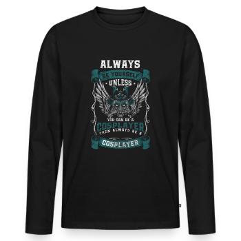 Costume Kawaii Japon Art - T-shirt manches longues Premium bio Homme - noir - Devant - Nico (187cm)