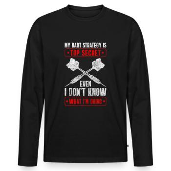 Darts Dartboard Winner - Men's Premium Organic Long Sleeve Shirt - black - Front - Nico (187cm)