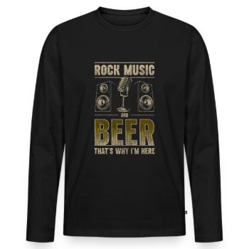 Festival des musiciens rockeurs - T-shirt manches longues Premium bio Homme - noir - Devant - Nico (187cm)