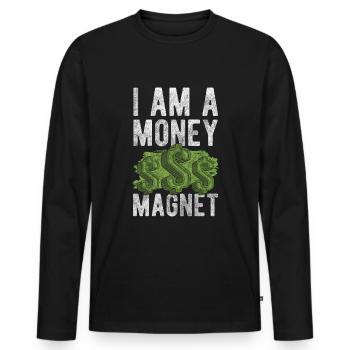 Reichtum Finanzen Glück Geschäft - Männer Premium Bio Langarmshirt - Schwarz - Vorne - Nico (187cm)