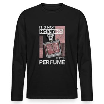 Flacon de parfum Soin du corps Spray parfumé - T-shirt manches longues Premium bio Homme - noir - Devant - Nico (187cm)