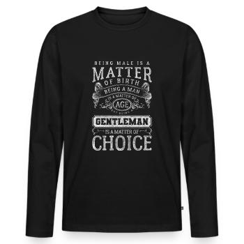 Men's Day Alcoholic Family Gift - Men's Premium Organic Long Sleeve Shirt - black - Front - Nico (187cm)