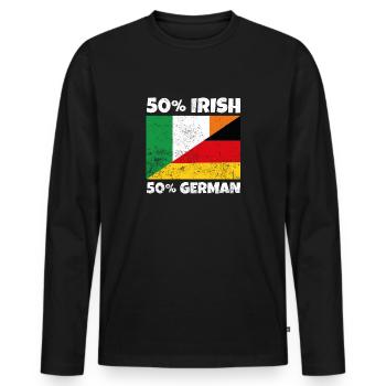 50 Irish 50 German - T-shirt manches longues Premium bio Homme - noir - Devant - Nico (187cm)