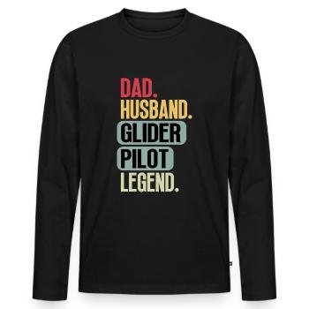 Segelflieger Segelflugzeug Glider Pilot Dad Sprüch - Männer Premium Bio Langarmshirt - Schwarz - Vorne - Nico (187cm)