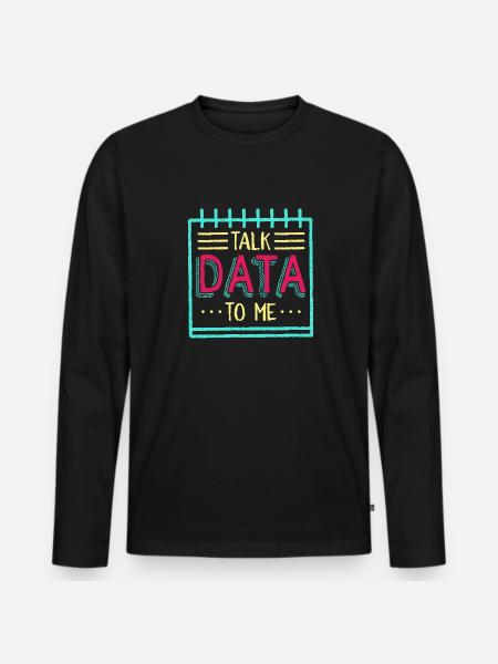Sprich Daten mit mir - Männer Premium Bio Langarmshirt - Schwarz