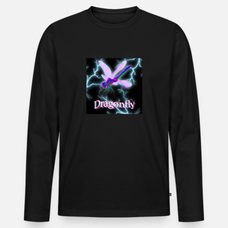 Trippy Dragonfly - Travis Scott Style - Männer Premium Bio Langarmshirt - Schwarz