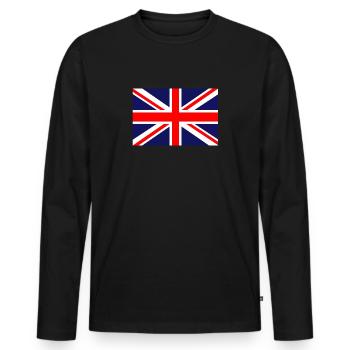 Great Britain British flag flag - Men's Premium Organic Long Sleeve Shirt - black - Front - Nico (187cm)