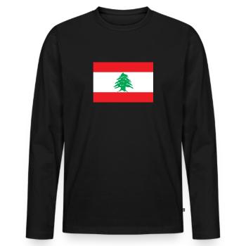 Libanon libanesisch Flagge Fahne - Männer Premium Bio Langarmshirt - Schwarz - Vorne - Nico (187cm)