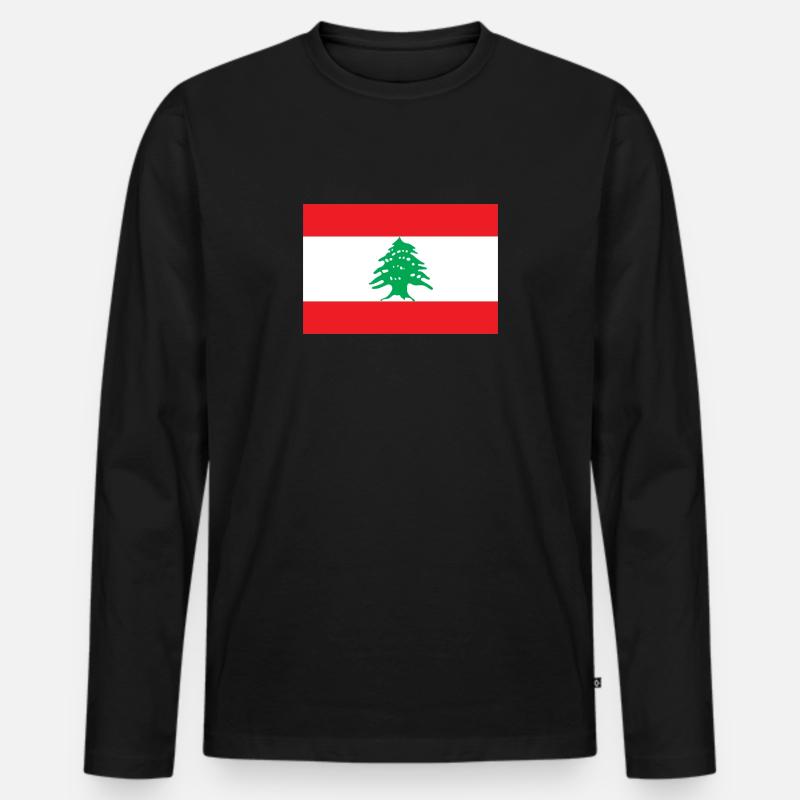 Libanon libanesisch Flagge Fahne - Männer Premium Bio Langarmshirt - Schwarz