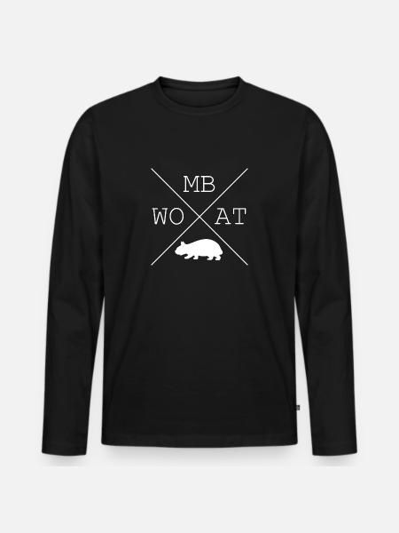 Wombat Australia - Men's Premium Organic Long Sleeve Shirt - black