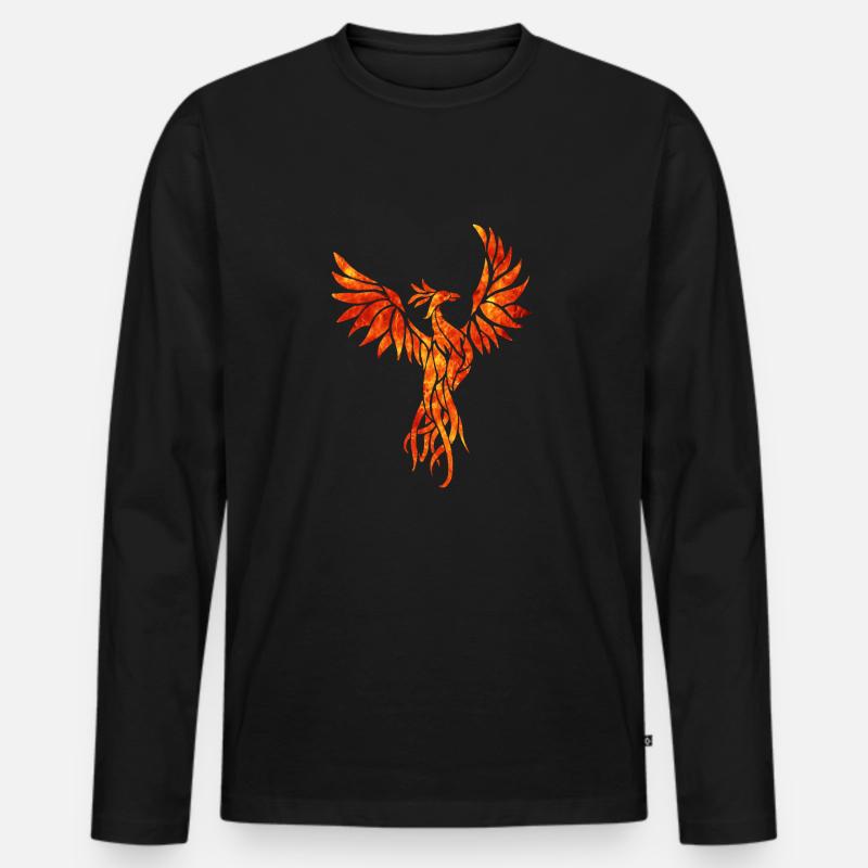 Feuer phoenix - Männer Premium Bio Langarmshirt - Schwarz