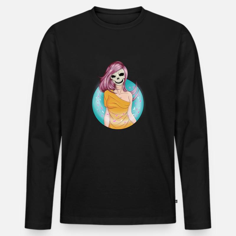Totenkopf des Windes - Männer Premium Bio Langarmshirt - Schwarz