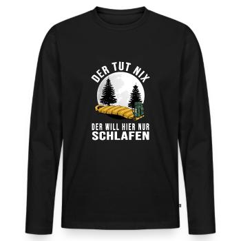 biwak bushcraft outdoor shelter wildlife - Männer Premium Bio Langarmshirt - Schwarz - Vorne - Nico (187cm)