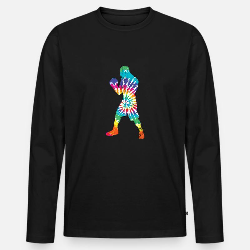 Boxen - Männer Premium Bio Langarmshirt - Schwarz