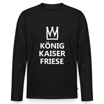 Der Herrscher aus Friesland - Männer Premium Bio Langarmshirt - Schwarz - Vorne - Nico (187cm)