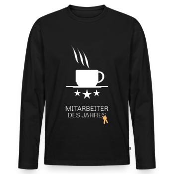 Mitarbeiter des Jahres - Männer Premium Bio Langarmshirt - Schwarz - Vorne - Nico (187cm)