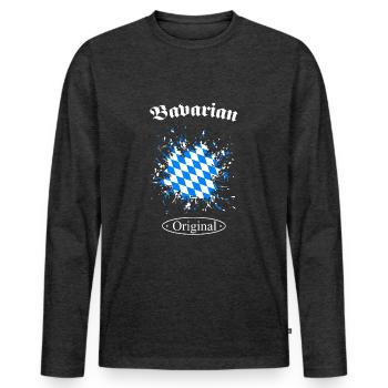 Bavarian Original Bayern Bavaria Bayern bayern - Men's Premium Organic Long Sleeve Shirt - heather anthracite - Front - Nico (187cm)