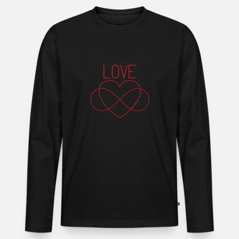 Unendlichkeit Liebe Zeichen Freundschaft - Männer Premium Bio Langarmshirt - Schwarz