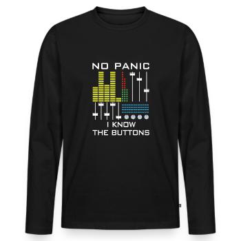Deejay DJ Knob Mixer Mixer Turntable Buttons - Men's Premium Organic Long Sleeve Shirt - black - Front - Nico (187cm)