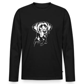 Grand Danois Portrait Chien Portrait Chiens Wilsigns - T-shirt manches longues Premium bio Homme - noir - Devant - Nico (187cm)