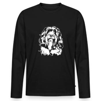 Tibetan Terrier Portrait Dog Portrait Dog Wilsigns - Men's Premium Organic Long Sleeve Shirt - black - Front - Nico (187cm)