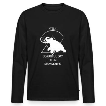 Drôle de mammouth Âge de pierre Conception de l’âge de glace Préhistorique - T-shirt manches longues Premium bio Homme - noir - Devant - Nico (187cm)