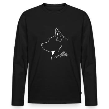 Akita Profil Chiens Chien Wilsigns - T-shirt manches longues Premium bio Homme - noir - Devant - Nico (187cm)